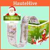 Santa Green Gradient Claus Pattern Paper Box Christmas Decoration Props Gift For