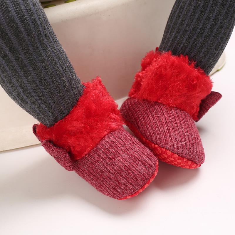 Baby Girls' Cotton Snow Boots: Soft Sole, Plus Velvet, Warm Shoes for 0-1 Year Olds