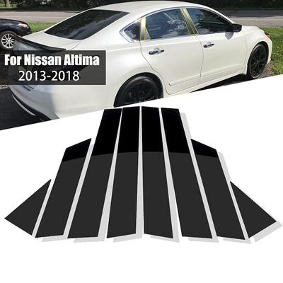 8Pcs Car Window Pillar Posts Door Trim Sticker Glossy Black Decoration Cover for Nissan Altima 2013 2014 2015 2016 2017 2018