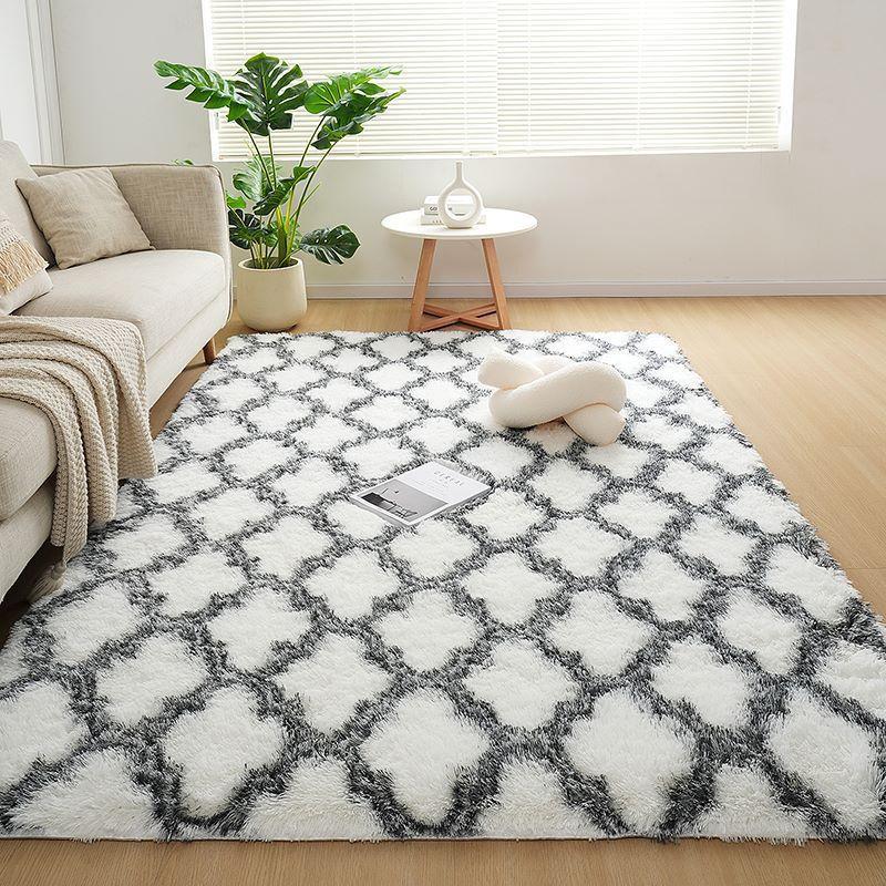 Plush Tie-dye Living Room Full Carpet Floor Mat Thickened Soft Carpet Bedroom Bedside Silk Wool Floor Mat
