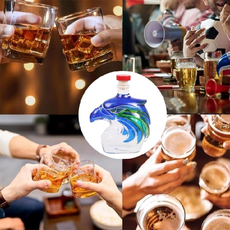 Clear Team Pride Decanters With Easy Cleaning Front Showcasing Seahawk Shape Suitable For Daily Use Or Special Event