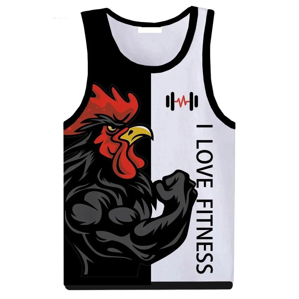 Summer Printed Tank Top for Men, Fitness Tank Top, Casual Quick-drying Sports Tank Top