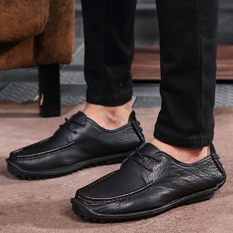 Neformální kožené boty Muži Mokasíny Trend Značka Business Boty Podzimní slip on Flat Muž Tenisky Pohodlné mokasíny Zapatos Hombre