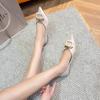 Fashion Women Flats Pointed Toe Metal Square Button Solid Color Spring Summer Women's Single Shoes Banquet Wedding Luxury Plus 43 Size