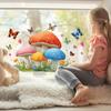 New Cute Mushroom Butterfly Glass Stickers for Children's Room Balcony Window Decoration Stickers