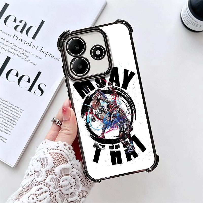 Muay Thai Fight Boxing Soft Phone Case For Xiaomi Redmi Note 14 15 Pro Plus 13 12 11S 11T 5G 10 9S 9 Plating Anti-Fall Fundas