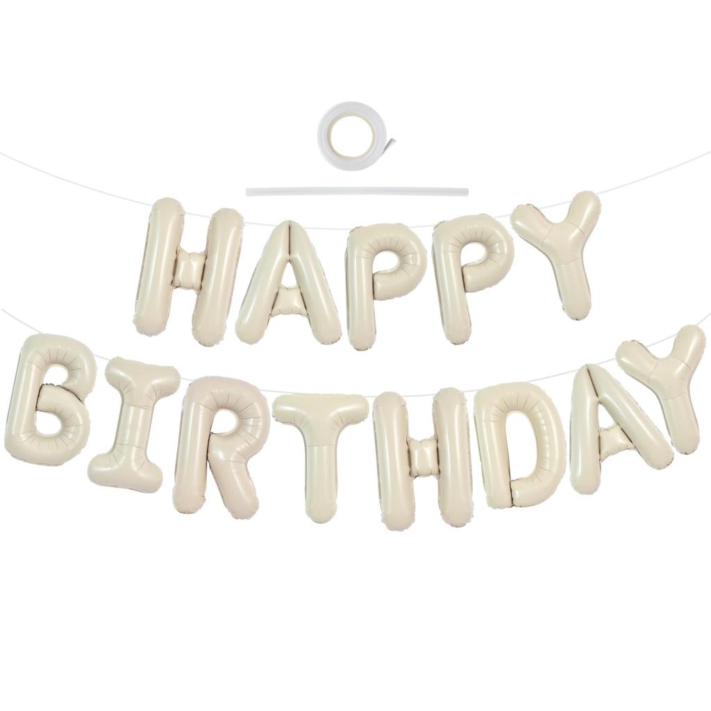 Gold Blue Happy Birthday Balloon 16Inch Foil Letters Birthday Sign Banner Bunting for Girls Boys Kids Adults Birthday Decoration