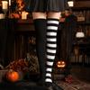 Damen Halloween Kniestrümpfe mit breiten Streifen, Colorblock-Muster für Kostümparty