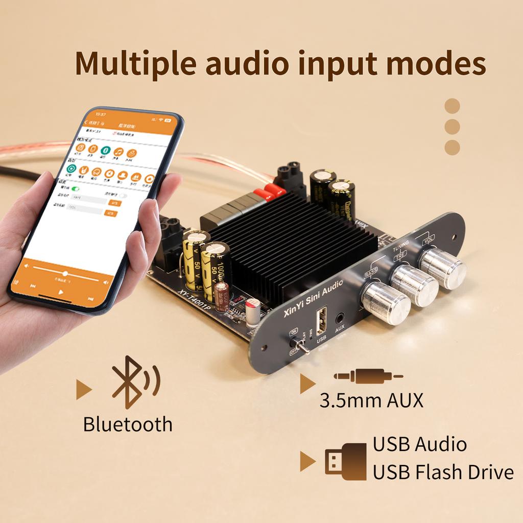 XY-T4001P 400W TWS Bluetooth Audio Amplifier Board TPA3223 Chip DC12-42V High Power for Speakers