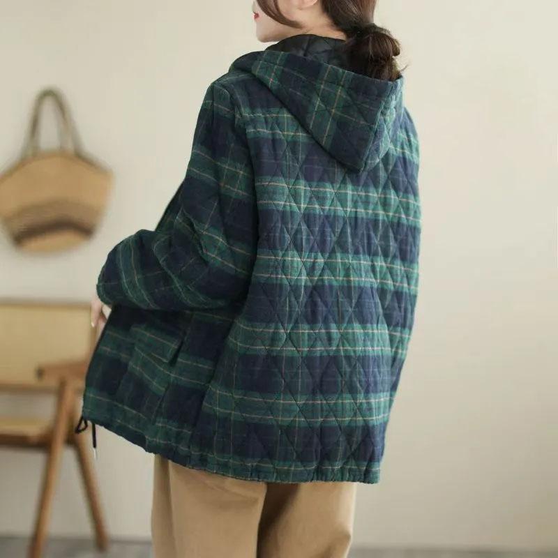 Coat for Women Fleece Thickened Plush Winter Double Layer Windbreaker Oversize Casual Hooded Jacket