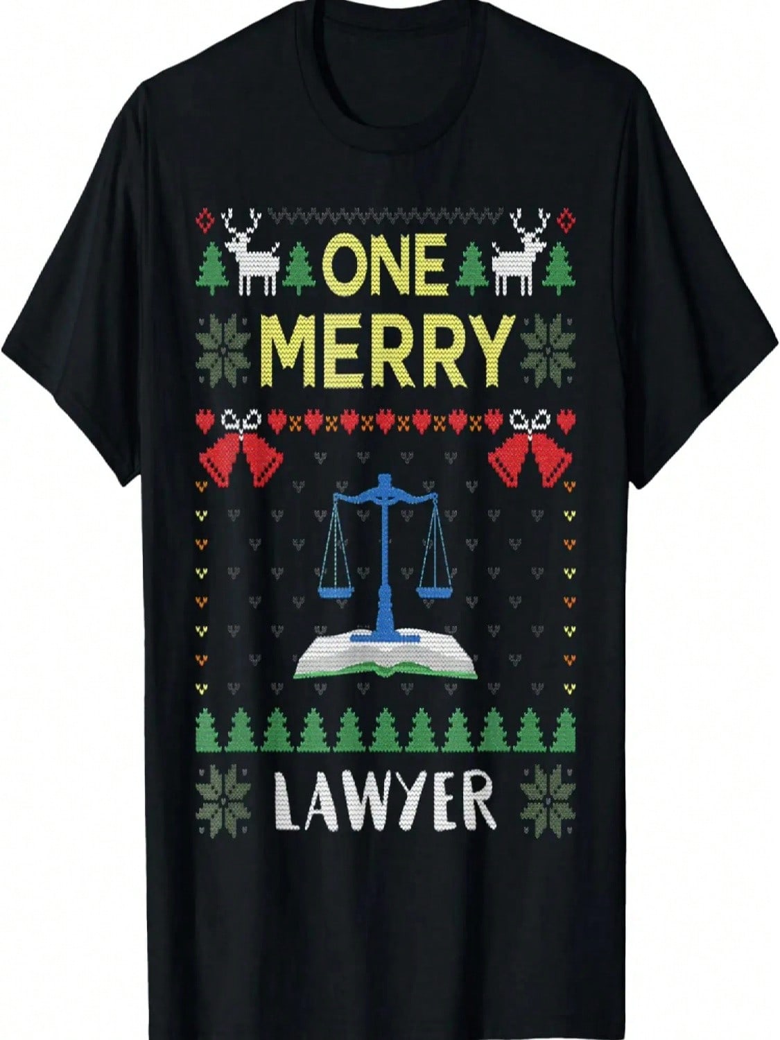 One Merry Photographer Crew Christmas Ugly Sweater Costume T-Shirt S разноцветный