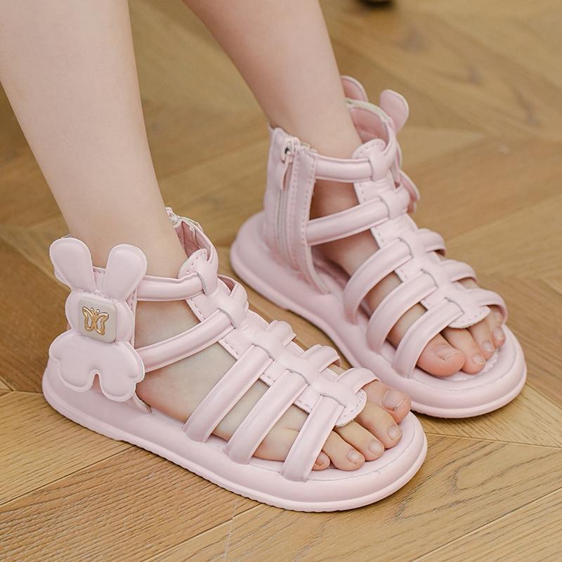 

*Summer Fashion Princess Elegant Lightweight Round Head Casual Sandals Hot Selling Soft Bow Comfortable Children s Flat Sandals 26Insole16.5cm рожевий