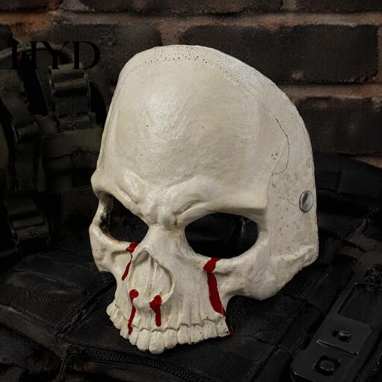Szczegółowa Realistyczna Maska Kostna Halloweenowa Maska Szkieletu, Straszna z Klipsem Bocznym, Lekka Łatwa do Noszenia Twarz Czaszki do Domu Strachów Cosplay Maskarady