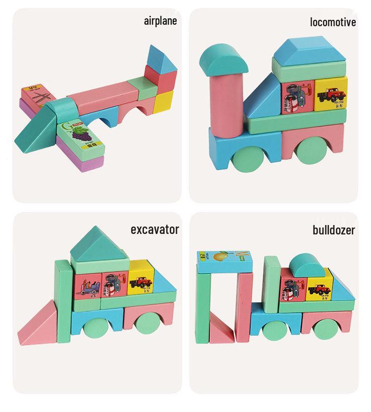 Children's Wooden Building Blocks & Puzzle Toys for Early Development (Ages 1-6)
