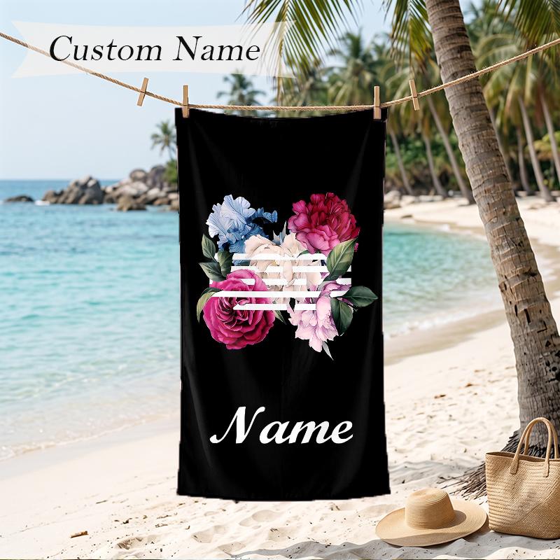 Bigbang Custom Name Printed Beach Towel Personalized Soft Towel For Swimming Beach Travel