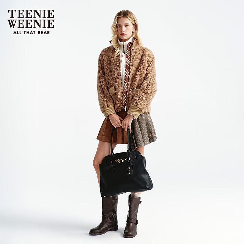 Teenie Weenie Women's Retro Collegiate Stand-Collar Fleece Jacket