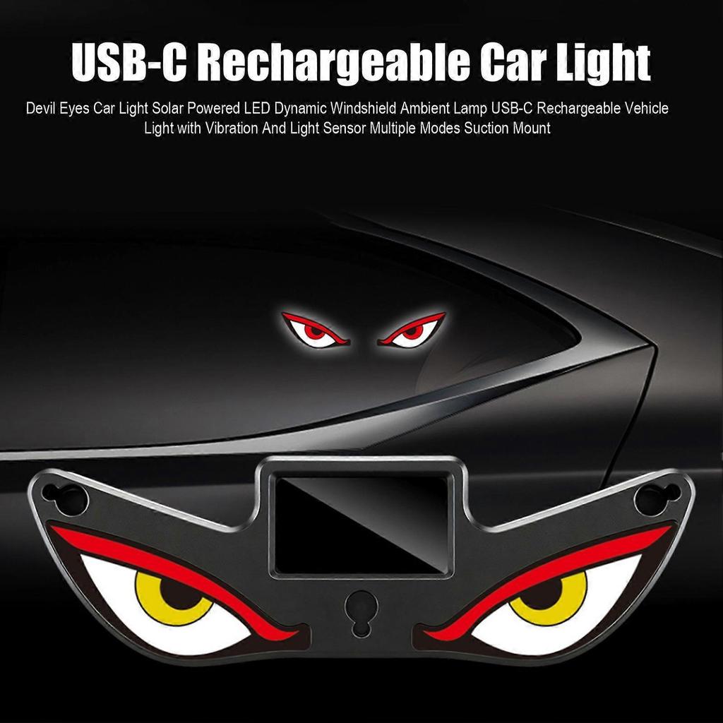 Solar Powered Devil Eyes Car Light - Eye catching Demon Eyes - for Night Driving