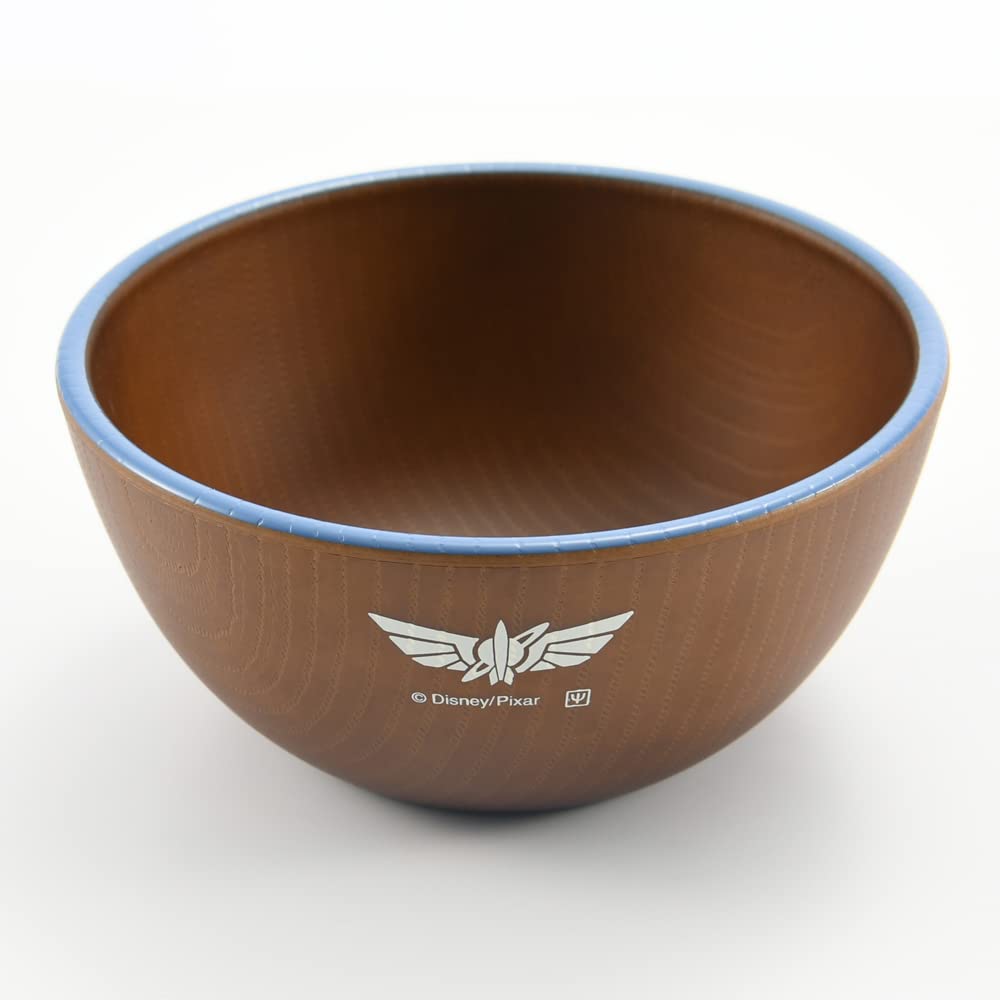 Yaxell Disney Rice Bowl Cereal Bowl 480ml Wood Grain Made In Japan For Children Microwave and Dishwasher Safe Antibacterial Diameter 12cm Buzz
