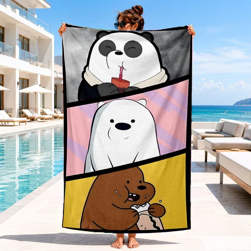 Nightly Friends Bears Adventure Beach Towel, Microfiber Beach Towel, Perfect For Pool, Beach, Travel, Home Decor Beach Party Fan Gifts
