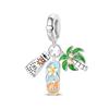 New 925 Silver Summer Suitcase Travel Airplane Camera Charms Pendant For Women Fit Bracelet DIY Jewelry Gifts