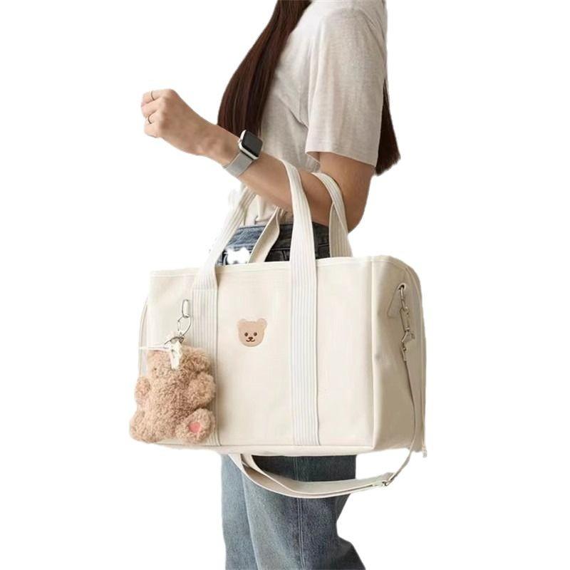 Korean Ins Style Cartoon Cute Bear Mommy Bag Convenient for Going Out Multi-Functional Handheld Shoulder Bag Storage Bag