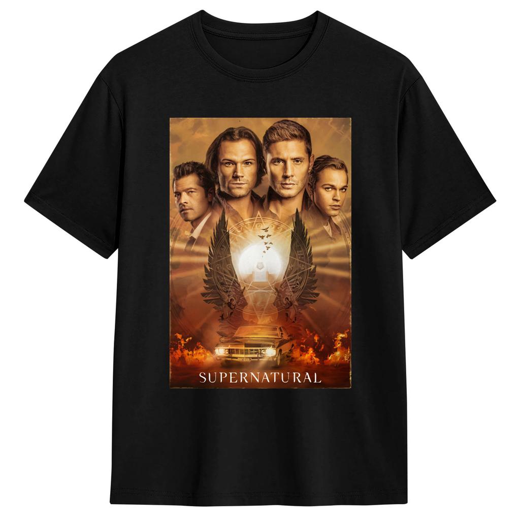 Mens TShirts Impala Supernatural Season Funny 100 Cotton Tee Shirt Short Sleeve T Shirts Round Neck Clothing Plus Size