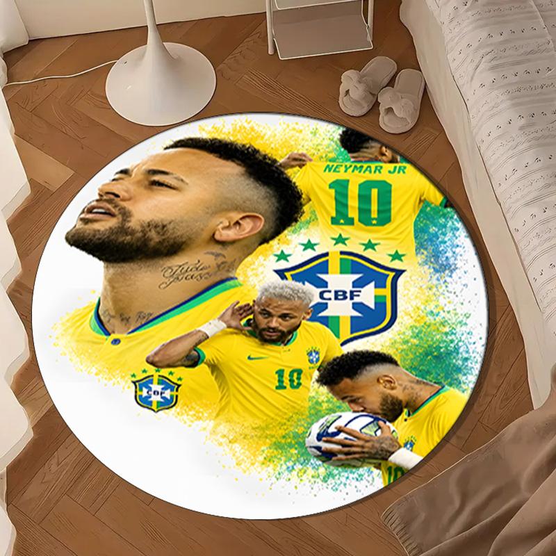 Lucky Football Neymar Journey Round mat, Anti-slip Circle Carpet Chair rug For livingroom,Bedroom, doormat home decor Gift Christmas Gifts