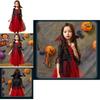 Kinderen Halloween Wicked Vampire Cosplay Kostuum Rode Tule Rok Fancy Dress Party
