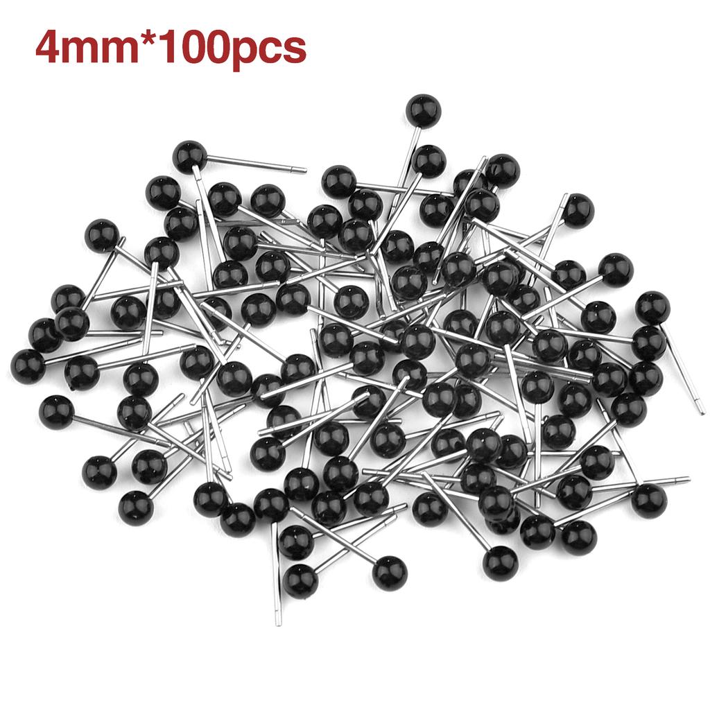 50/100pcs Plastic Eyes for Needle Felting Dolls Poke Teddy Bears 4-14mm Black Beans Eyes for DIY Doll Eyes