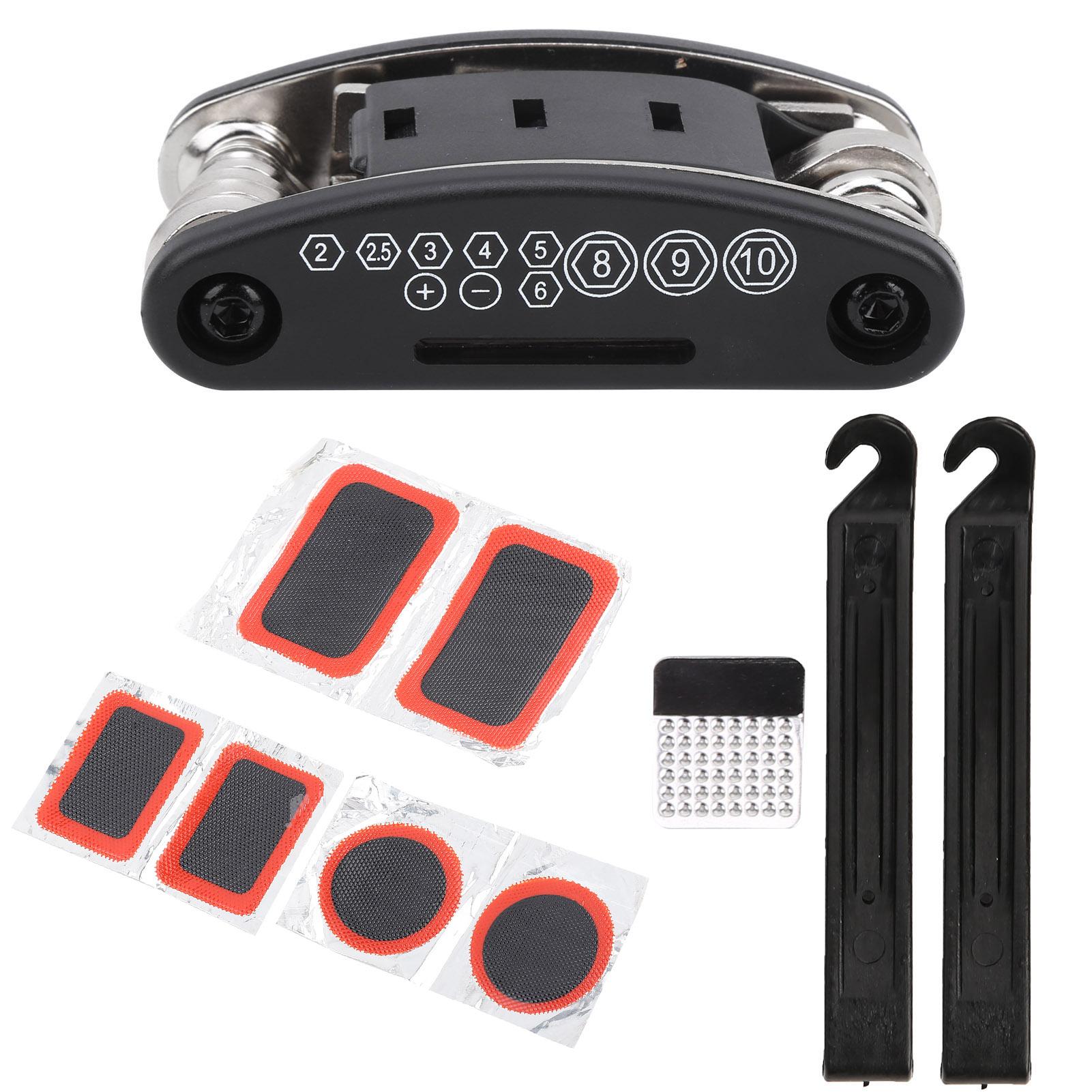 16 in 1 Cycling Folding Bike Tyre Repair Tool Kit Multifunction Maintenance Tire Crowbar