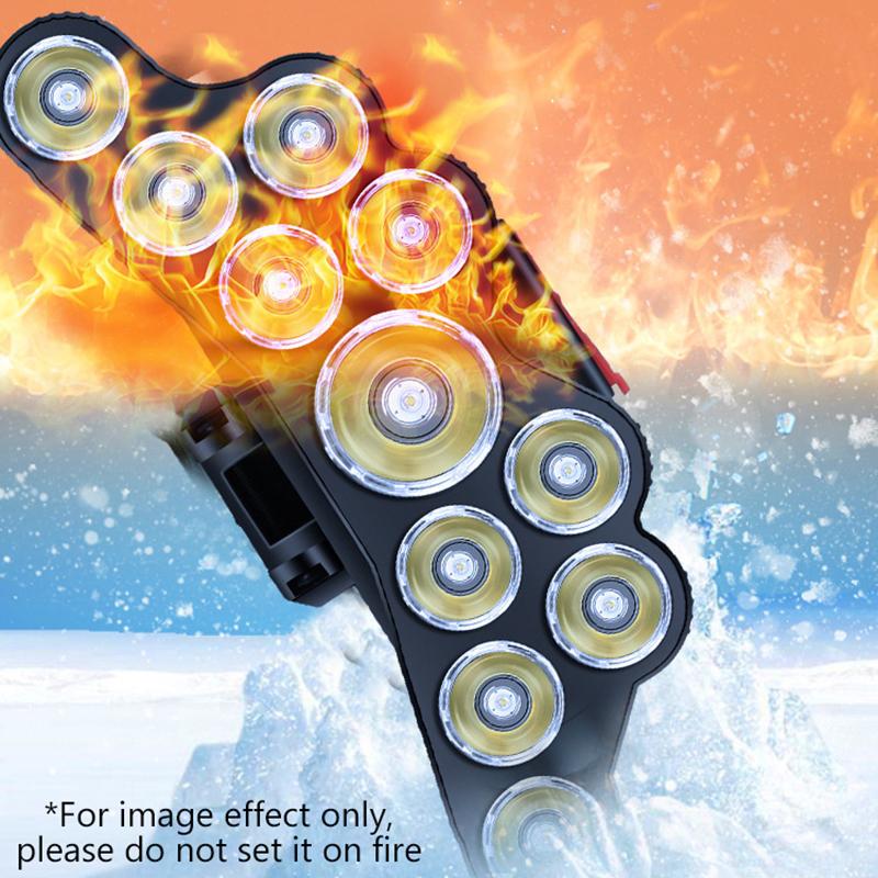 Reflektor czołowy USB zasilany akumulatorem 11 diod LED Mocne światło Latarka czołowa Wodoodporny Wbudowany akumulator Latarka wędkarska Latarnia zewnętrzna