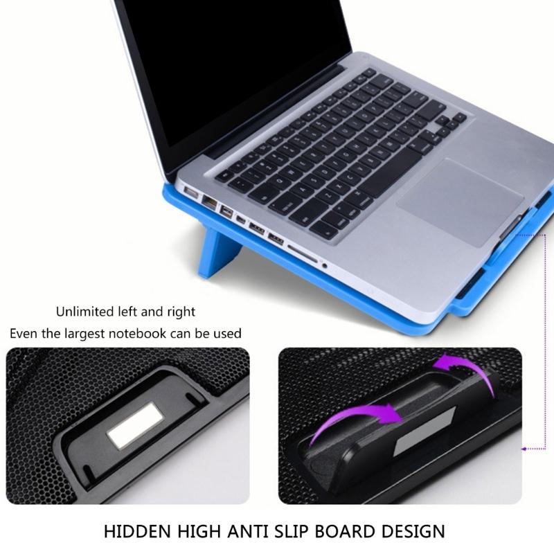 Laptop Coolers Large Size For Notebook Two USB LED Quiet Laptop Cooling Pad 6 Speed Adjustable Laptop Coolers Stand