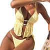 1011 New Halter Strap Beach Bikini Sexy Split Swimsuit Women's Special Fabric