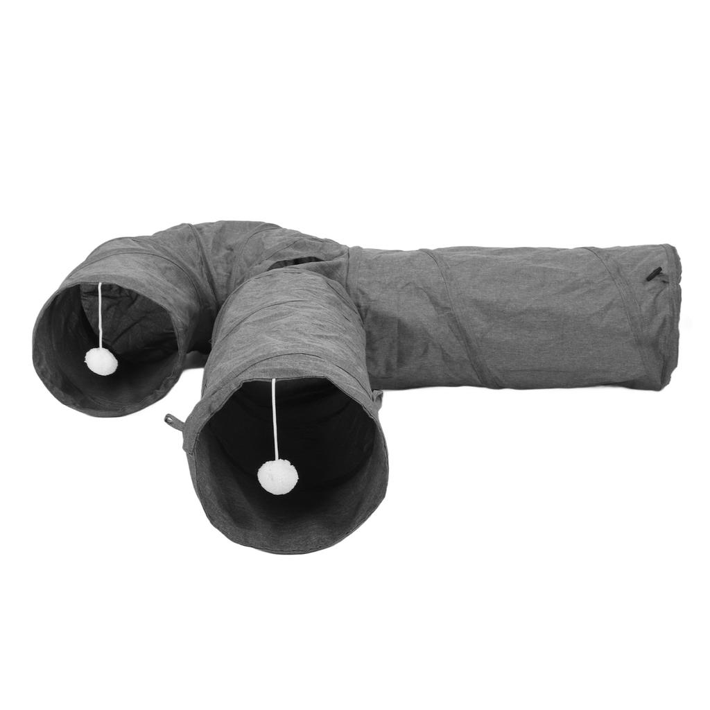 3 Way Cat Tunnel Safe Durable Tear Resistant Collapsible Kitten Tunnel Tube for Daily Exercise