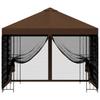 Garden Pavilion with Side Walls 3 X 3 M Brown