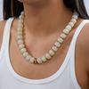 Boho Colorful Acrylic Beaded Necklace For Women Candy Color Chunky Round Resin Beads Choker Beach Vacation Seaside Daily Jewelry
