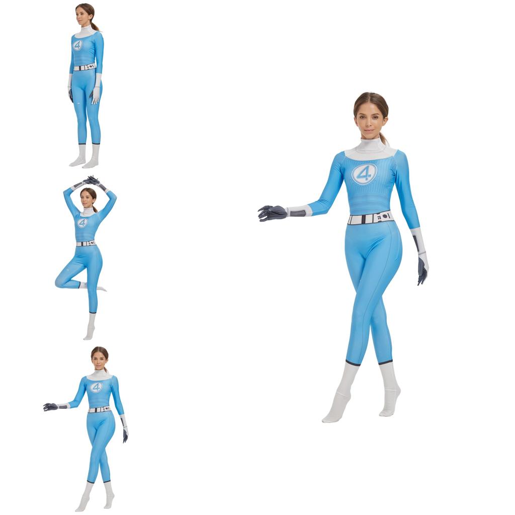 The Fantastic Four Cosplay Jumpsuit With Spandex For Game Anime Role Play