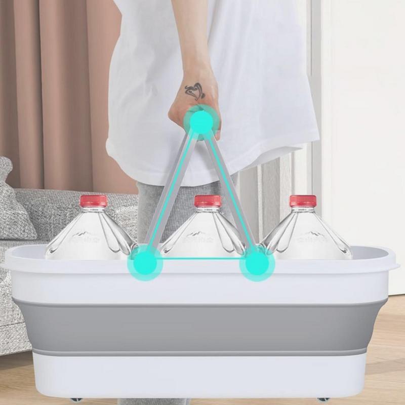 Folding Bucket Mop Bucket Portable Collapsible Bucket With Wheel Multifunctional Folding Basin Household Items Camping Car