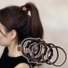 Simple and Stylish Leather and Rubber Hair Accessories for High Ponytails 5pcs