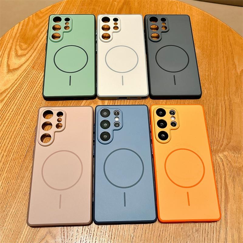 Luxuriöses Mattes Magnetisches Kabelloses Ladecase für Samsung A56 A26 A17 S26 S25 S24 S23 FE Plus S22 Ultra für Magsafe Bumper Hülle