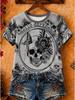2026 Spring Summer Unisexs Halloween Shortsleeve Tshirt Ghost And Pumpkin Print Crewneck Top Fashionable Unisexs Tshirt