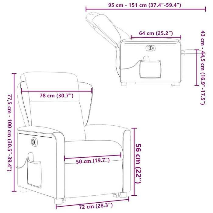 VidaXL Fauteuil inclinable de massage électrique Taupe Tissu 3303171