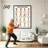 Tai Chi Chair Exercise Poster Workout Unframed Routine Clear Visual Instructions Low Impact Guide Seated Chart for Seniors Beginners Gentle