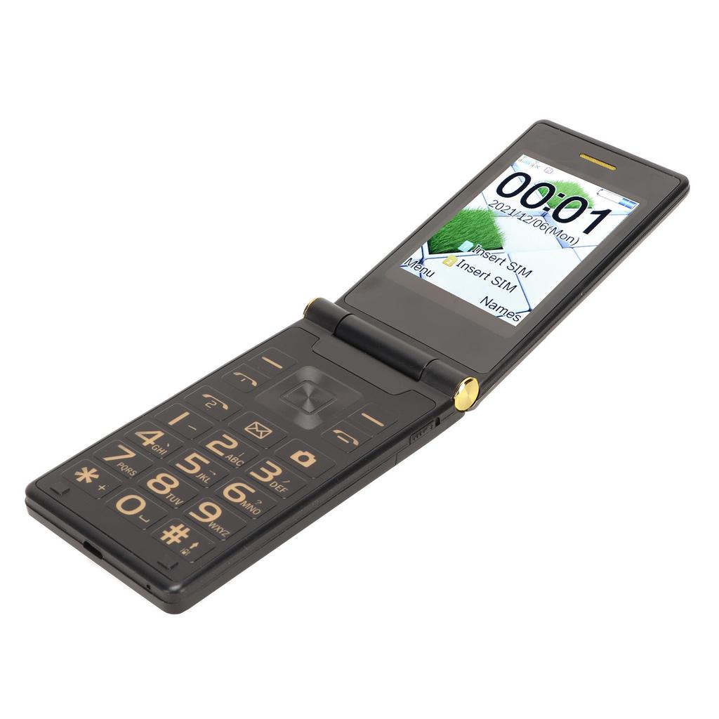 Flip 2G Seniors Phone 2.8 Inch Double Sided Large Screen Cell Phone Long Standby Dual SIM 5900mAh 1.3 MP Support