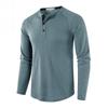 Men’s Long Sleeve Solid Henley Shirt
