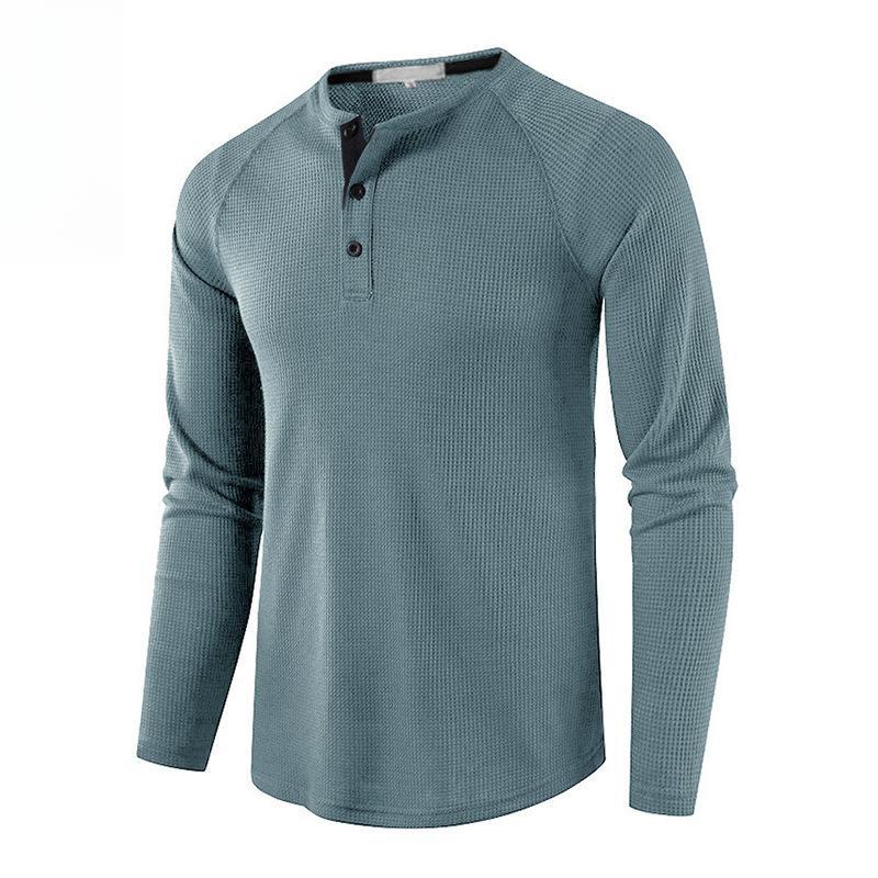 Men’s Long Sleeve Solid Henley Shirt