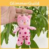 Adorable Cute Pink Polka Dot Plush Cat Keychain Doll Toy For Kids And Collectors