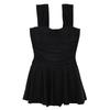 Pure Desire Women's One-Piece Swimsuit: Conservative Slimming Skirted Style with Underwire Support for Small Bust, Ideal for Resorts & Hot Springs.