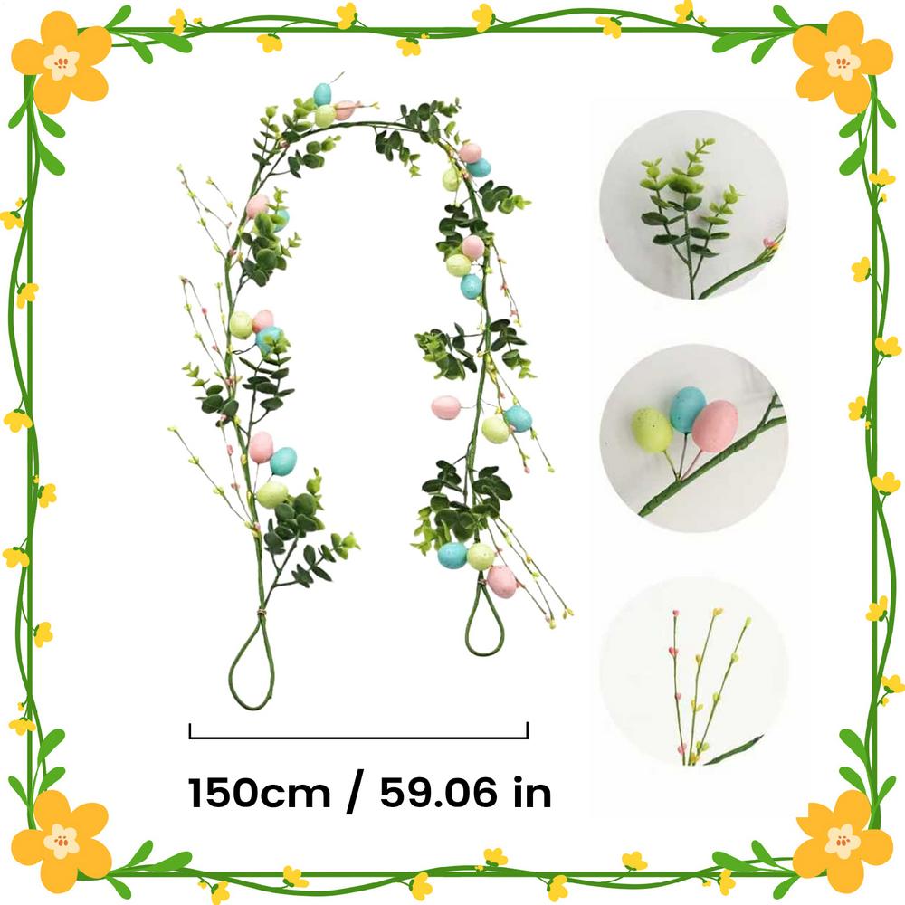 

Easter Egg Garland 5ft Egg Artificial Spring Wreath Easter Decorations Garland For Indoor Home Room Dormitory Window Porch Daily