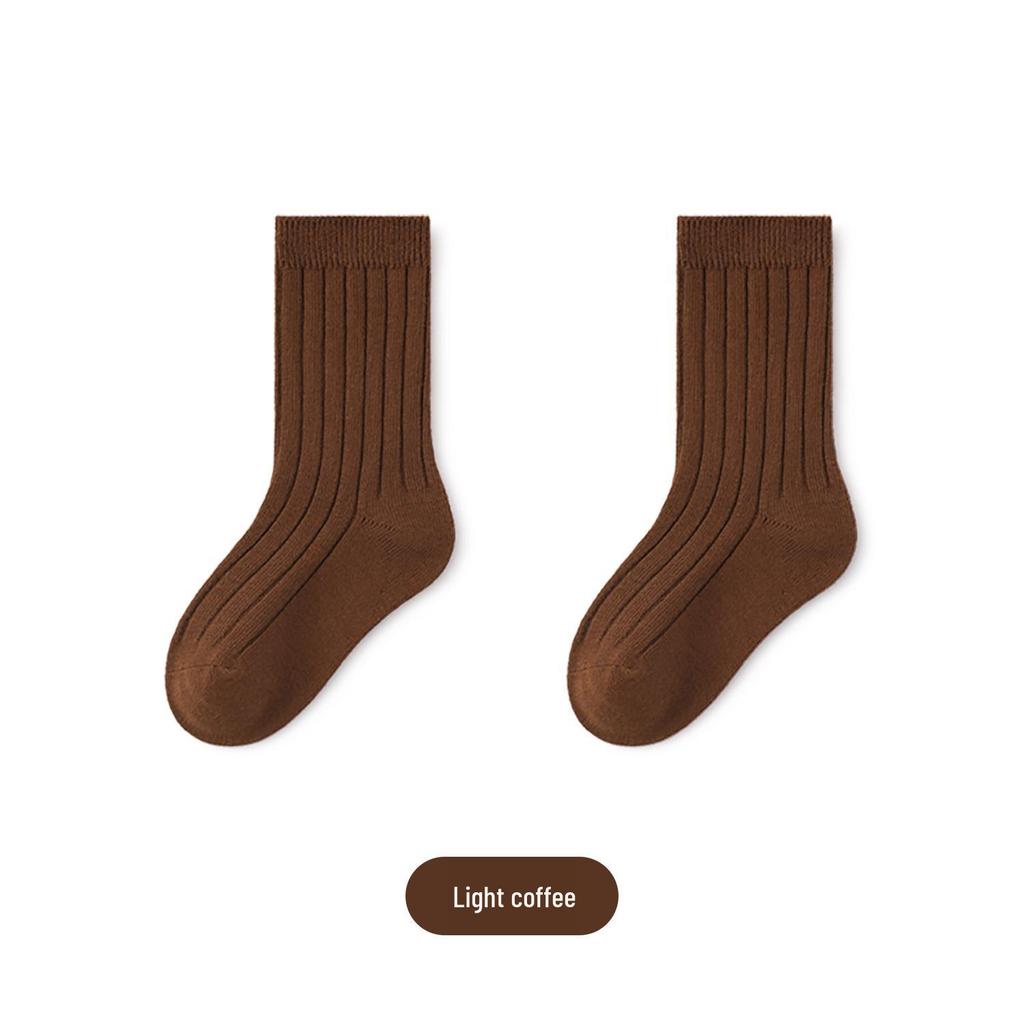 New Spring & Autumn Cotton Socks for Kids - Solid Color Short Socks for Boys & Girls